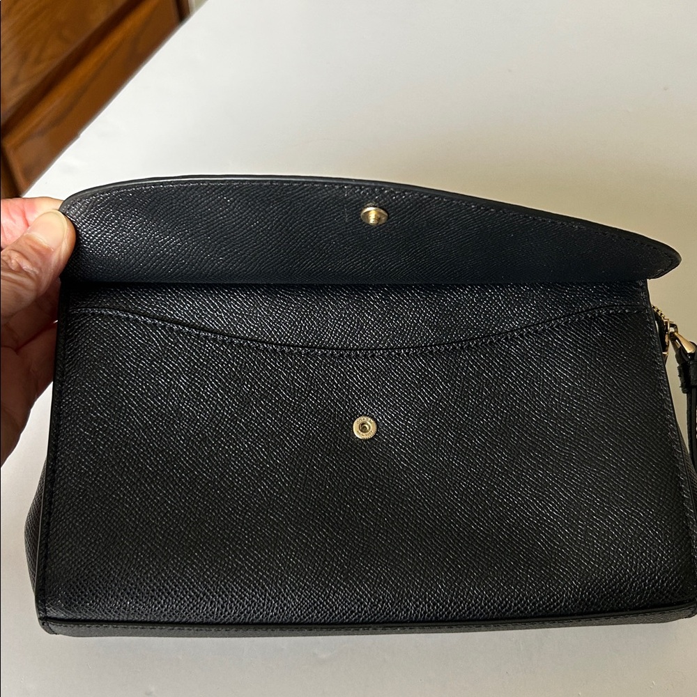 Coach Black Leather Wristlet Clutch - Picture 10 of 11